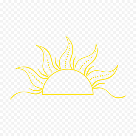 Sun icon isolated on transparent background. Summer symbol. Vector illustration.のイラスト素材