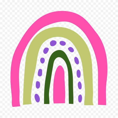 Rainbow icon in flat style. Rainbow vector illustration on transparent background.のイラスト素材