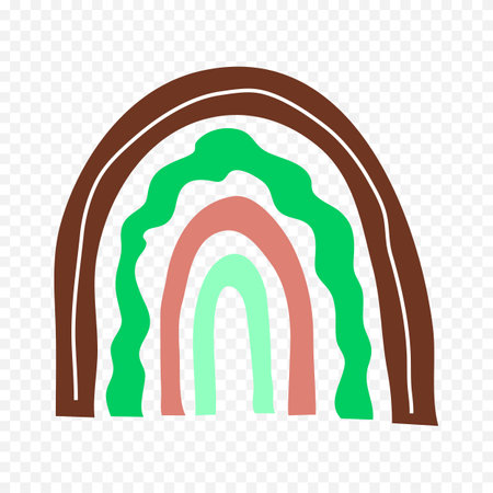 Rainbow icon in flat style. Rainbow vector illustration on transparent background.のイラスト素材