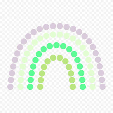 Rainbow icon. Green dots on transparent background. Vector illustration.のイラスト素材