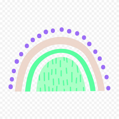 Rainbow icon in flat style. Rainbow vector illustration on transparent background.のイラスト素材