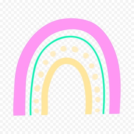 Rainbow icon in flat style. Rainbow vector illustration on transparent background.のイラスト素材