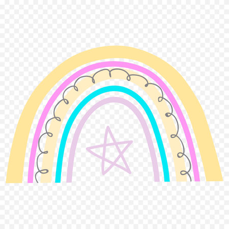 Rainbow icon in flat style. Rainbow vector illustration on transparent background.のイラスト素材