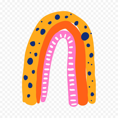 Rainbow icon in flat style. Rainbow vector illustration on transparent background.のイラスト素材