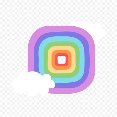 Rainbow icon in flat style. Rainbow vector illustration on transparent background.のイラスト素材