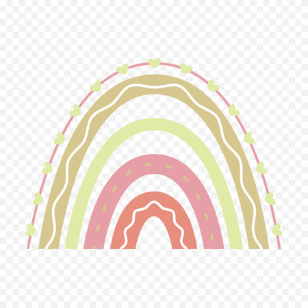 Rainbow icon in flat style isolated on transparent background. Vector illustration.のイラスト素材