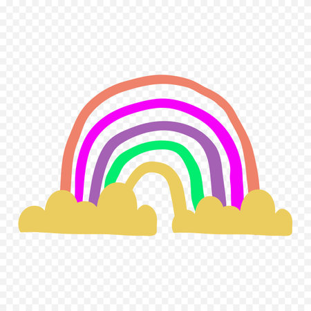 Rainbow icon in flat style. Rainbow vector illustration on transparent background.のイラスト素材