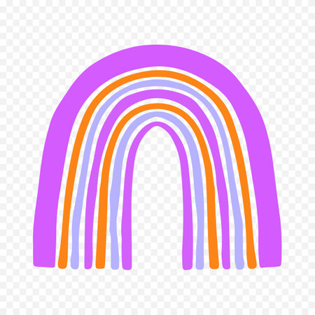 Rainbow icon in flat style. Rainbow vector illustration on transparent background.のイラスト素材