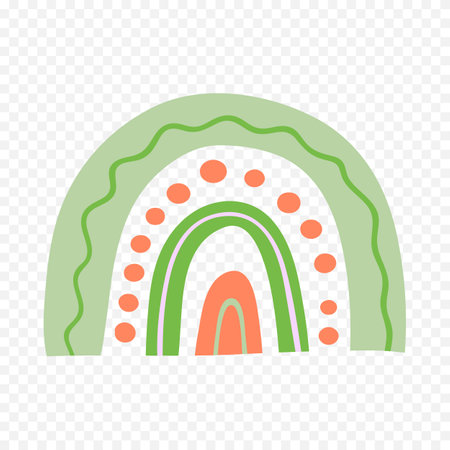 Rainbow icon in flat style. Rainbow vector illustration on transparent background.のイラスト素材