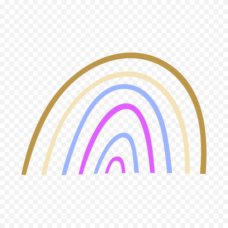 Rainbow icon in flat style. Rainbow vector illustration on transparent background.のイラスト素材