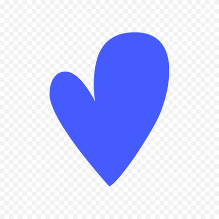 Blue heart icon on transparent background. Flat design. Vector illustration.のイラスト素材