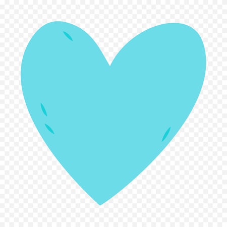Blue heart icon on transparent background. Flat style. Vector illustration.のイラスト素材