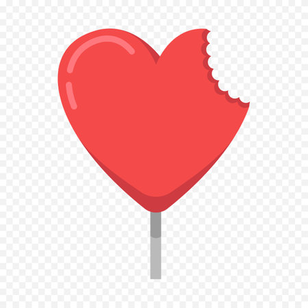 Heart lollipop icon. Flat illustration of heart lollipop icon for web designのイラスト素材