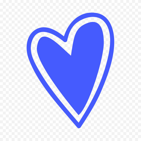 Heart icon. Blue icon on transparent background. Vector Illustration.のイラスト素材