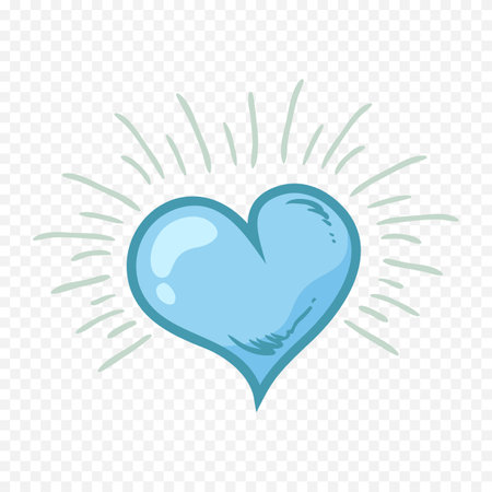 Blue heart isolated on transparent background. Vector illustration in flat style.のイラスト素材