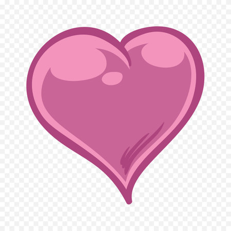 Pink heart isolated on transparent background. Vector illustration in cartoon style.のイラスト素材