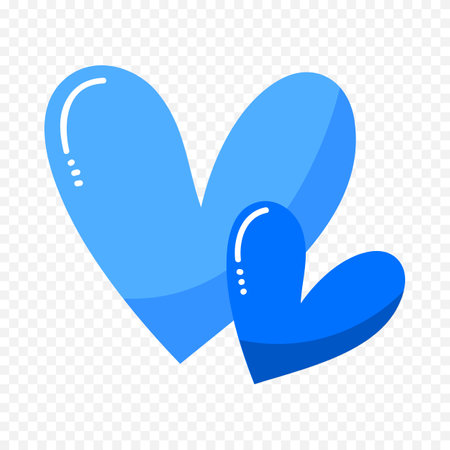 Blue heart icon on transparent background. Love symbol. Vector illustration.のイラスト素材