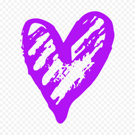 Vector illustration of a heart in a paint brush stroke isolated on transparent backgroundのイラスト素材