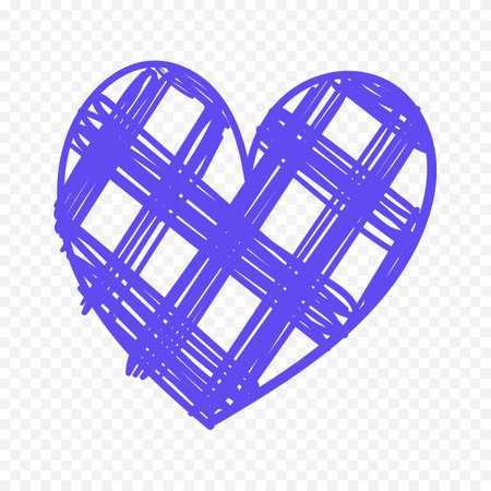 Hand drawn heart. Vector illustration. Blue heart on transparent background.のイラスト素材