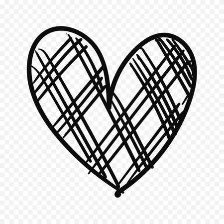 Heart icon in doodle style isolated on white background. Vector illustration.のイラスト素材