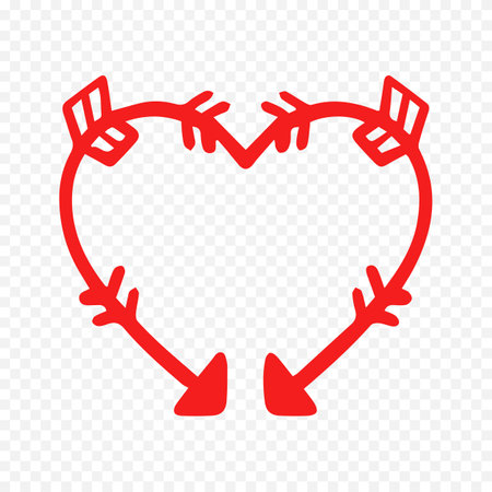Heart with arrows. Love and Valentine's day concept. Vector illustrationのイラスト素材