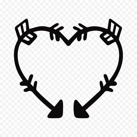 Heart with arrows icon. Simple illustration of heart with arrows vector icon for webのイラスト素材