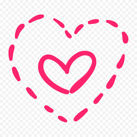 Vector heart icon. Love symbol. Valentines day sign isolated on transparent background.のイラスト素材