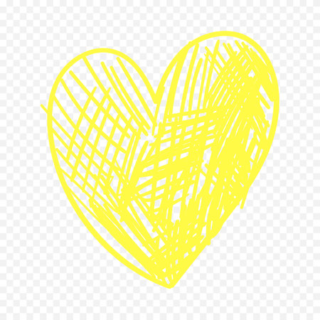 Heart with hearts. Vector illustration in doodle style. Isolated on transparent background.のイラスト素材