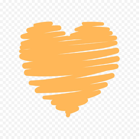 Hand drawn heart. Vector illustration. Isolated on transparent background.のイラスト素材