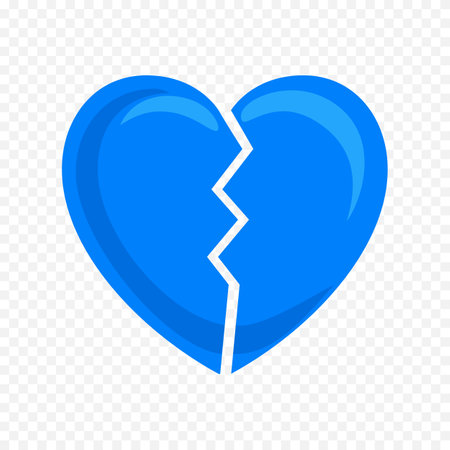 Broken heart icon. Flat illustration of broken heart icon for web designのイラスト素材