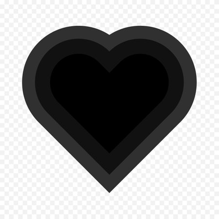 Black heart icon. Flat illustration of black heart icon for web designのイラスト素材