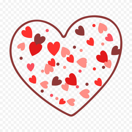 Red hearts on a transparent background. Vector illustration for your design.のイラスト素材