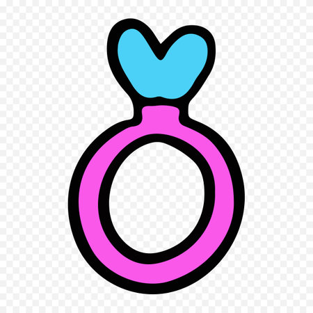 Wedding ring icon in flat style. Vector illustration on transparent background.のイラスト素材