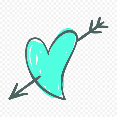 Heart icon in flat style. Love symbol vector illustration on transparent background.のイラスト素材