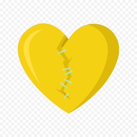 Broken heart icon. Flat illustration of broken heart icon for web designのイラスト素材