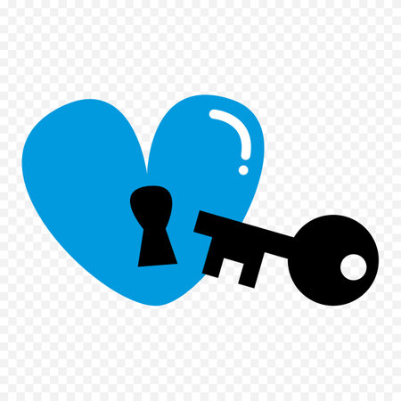 Keyhole and heart icon, vector illustration. Flat design style.のイラスト素材