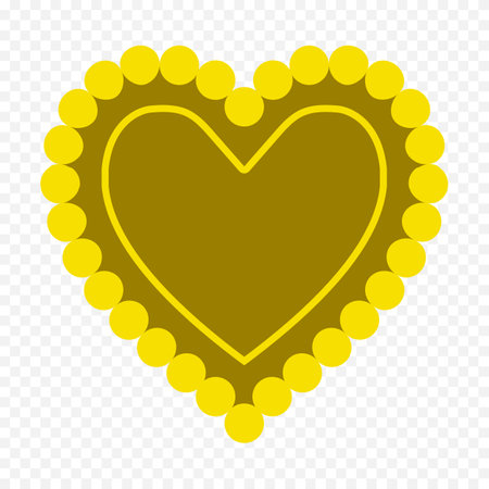 Yellow heart icon in flat style. Love symbol vector illustration on transparent background.のイラスト素材