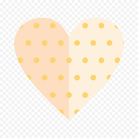 Heart with polka dot pattern. Vector illustration in flat style.のイラスト素材