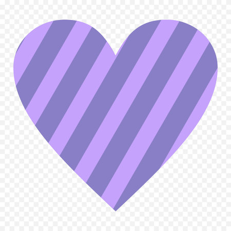 Purple heart with stripes on a transparent background. Vector illustration.のイラスト素材