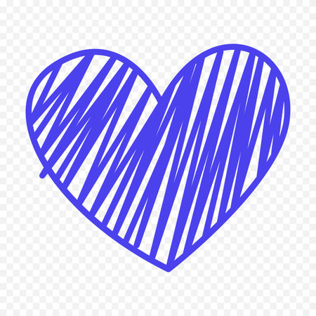 Heart icon. Flat design style. Vector illustration. Blue color.のイラスト素材