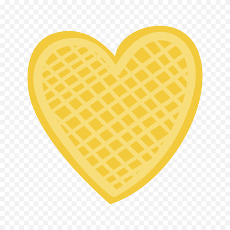 Waffle heart icon. Flat illustration of waffle heart icon for web designのイラスト素材
