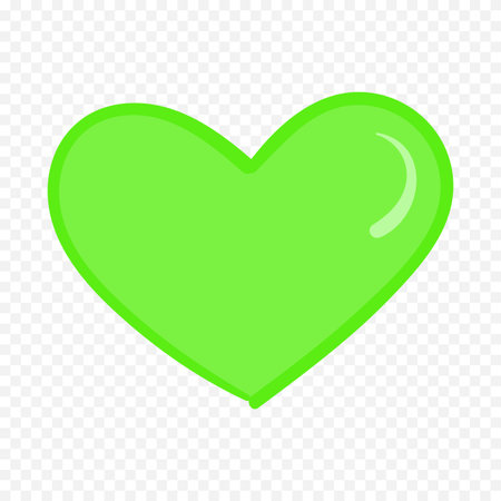 Green heart icon. Flat illustration of green heart icon for web designのイラスト素材