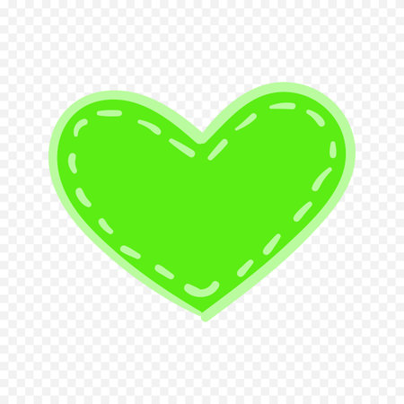 Green heart icon isolated on transparent background. Love symbol. Vector illustrationのイラスト素材