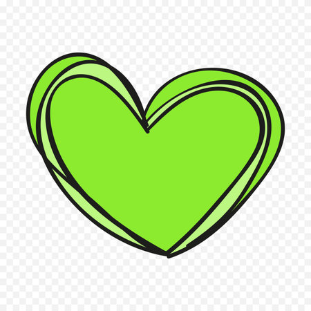 Heart icon in flat style isolated on transparent background. Heart symbol stock vector illustration.のイラスト素材