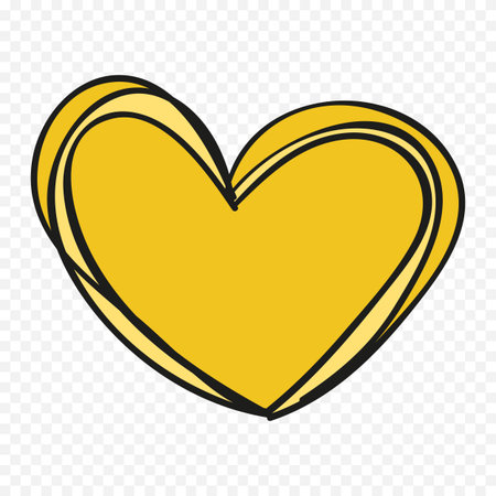 Heart icon in doodle style isolated on transparent background. Vector illustrationのイラスト素材