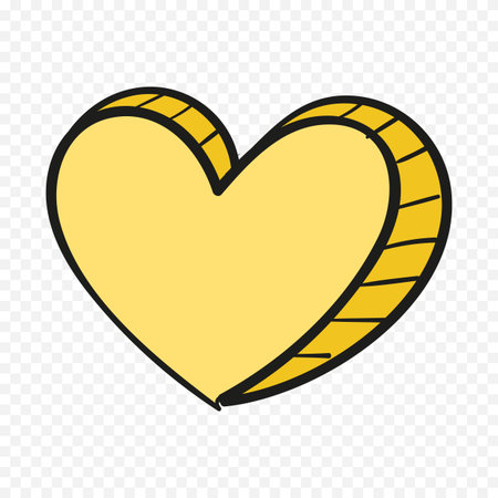 Heart icon in doodle style isolated on transparent background. Vector illustration.のイラスト素材