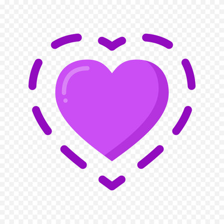 Heart icon in flat style. Love symbol vector illustration on transparent background.のイラスト素材