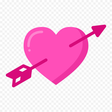 Heart pierced by an arrow icon. Flat illustration of heart pierced by an arrow icon for web designのイラスト素材