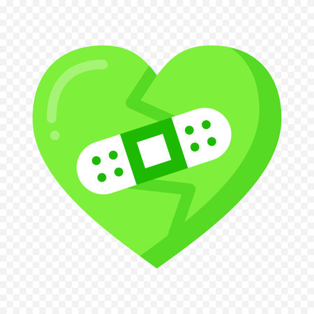 Plaster in heart icon. Flat illustration of plaster in heart icon for web designのイラスト素材