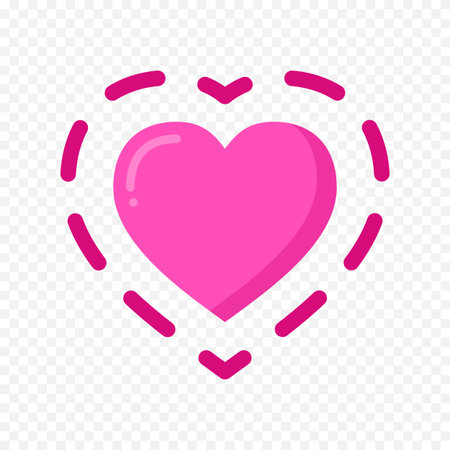 Heart icon in flat style. Love symbol vector illustration on transparent background.のイラスト素材